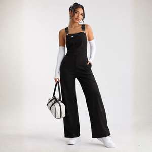 Women Denim Wide Leg Overalls Sleeveless Fashion Jumpsuit Casual <b>Dungaree</b> Outfit - Product Image 1