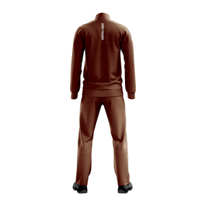 Conjunto Deportivo de Invierno para Hombre, Talla Grande, Color Marrón, Sudadera con Cierre Completo y Pantalones, Ecológico, Color Sólido, Transpirable, Poliéster de Peso Medio - Product Image 4
