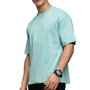 Camiseta Desgastada de Algodón Lavado, Estilo Urbano Holgado, Moda Casual de Verano, Prenda de Calidad Premium - Product Image 1