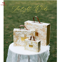 Boîte cadeau magnétique personnalisée pour mariage avec poignée en cuir PU, boîte rigide en carton pour bonbons, vêtements, emballage de boutique, fournisseur