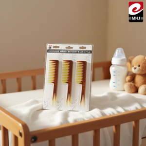 Peine Plano de Doble Burbuja Color Ámbar para el Cuidado y Peinado del Cabello de Bebés - Product Image 3