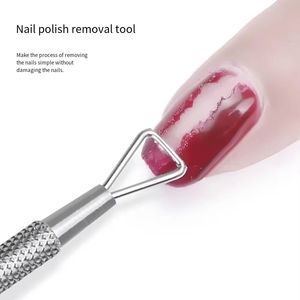 Ensemble de repousse-cuticules double embout en acier inoxydable, outil de manucure réutilisable pour usage en salon - Product Image 5