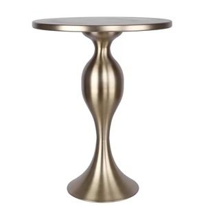 Table basse en métal minimaliste faite à la main, design contemporain, meubles décoratifs pour salon, finition argentée, plateau rond - Product Image 2