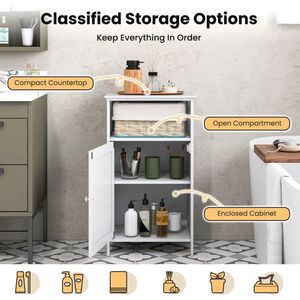 Mobiletto da Bagno Autoportante con Ripiano Regolabile, Armadietto per Soggiorno, 19 Recensioni - Product Image 6