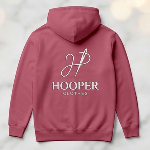 เสื้อฮู้ดผู้ชายสีชมพูเข้มแบบสวมหัวสำหรับฤดูหนาว ยี่ห้อ Top Sale Hooper Clothes รุ่น Sustainable ดีไซน์สตรีทแวร์  ออกแบบได้ตามต้องการ บุซับใน ระบายอากาศได้ดี - Product Image 3