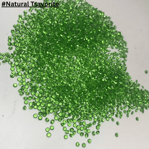 Venta al por mayor de piedras preciosas sueltas de tsavorita verde natural facetadas de forma redonda para la fabricación de joyas, tamaño pequeño de 1 mm a 3 mm. - Product Image 1