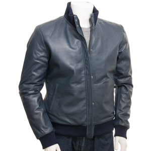 New Arrival Bomber Leather <b>Jacket</b> for <b>Men</b> High Quality <b>Men</b> Leather <b>Jacket</b> with <b>Fur</b> on Collar Top Product Leather <b>Men's</b> <b>Jackets</b> - Product Image 5