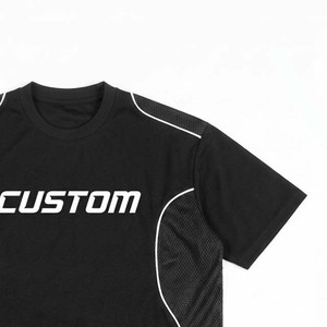 Custom Men's Short Sleeve Sporty T-<b>Shirt</b> Black O-Neck Quick Dry <b>Polyester</b> Regular Fit Letter Print Front - Product Image 3