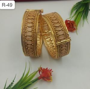 Trending <b>Gold</b> Plated Brass Metal <b>Bangles</b> <b>Set</b> High Quality Cheap Prices for Women and Girls - Product Image 6