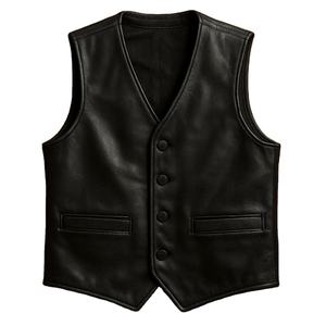 Chaleco de Motociclista de Cuero Premium para Motociclistas que Ofrece un Uso Cómodo, Calidad Resistente y un Estilo Clásico Adecuado para la Conducción Diaria - Product Image 1