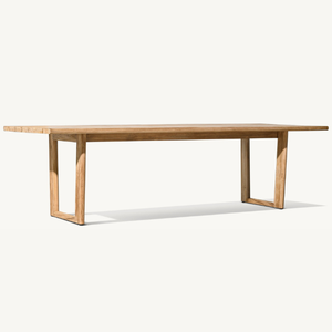 Mesa de Jardín Rectangular Moderna Hecha de Madera de Teca Sólida, Muebles Duraderos para Exteriores para Uso en Villas y Hoteles - Product Image 1