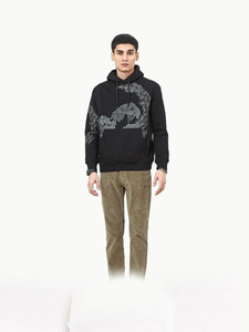 Sudadera con Capucha para Hombre, Diseño de Dragón Negro, Corte Regular, Tejido de Poliéster, Estilo Casual, Ropa de Calle para Otoño - Product Image 4