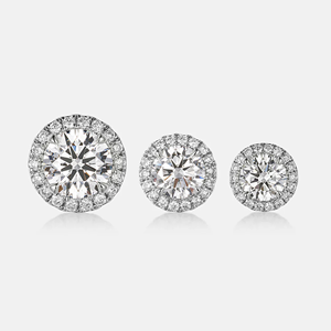Classic 925 <b>Silver</b> <b>Stud</b> Earrings With Round Brilliant Cut Diamond Claw Setting Rhodium Plated Women's Engagement Jewelry - Product Image 3