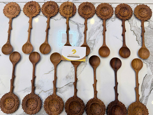 Polished Natural Wood Spoon with Deep Bowl for Easy Scooping Stirring and Mixing in Cooking or Baking Application - Product Image 5