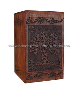 Hot Selling Handmade Wooden Urn <b>Box</b> <b>For</b> Adult <b>Ashes</b> Funeral human Urns Burial Urns - Product Image 5