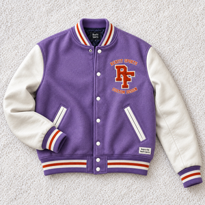 Veste universitaire unisexe Rexfit Sports en chenille gaufrée avec lettres, col rond, monogramme appliqué, personnalisable, écologique, séchage rapide, épaisse - Product Image 3