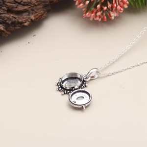Pendentif boîte à pilules en labradorite naturelle, fait main, en argent sterling 925, cadeau de fiançailles vintage - Product Image 2