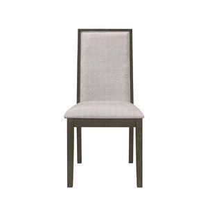 Set di 2 sedie da pranzo imbottite in tessuto Beige con finitura grigio scuro - Product Image 4