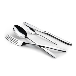 Cuillère plaquée argent pour banquet de mariage en acier inoxydable de luxe avec manche en argent cuillère et fourchette serveurs à salade et à soupe - Product Image 2