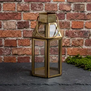 Artisan Design Brass/Glass <b>Lantern</b> Candle Holder Home Decoration Durable Metal Wedding <b>Mini</b> Decorative <b>Lantern</b> - Product Image 5