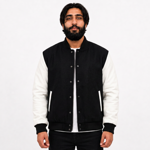 Chaqueta Varsity Personalizada al por Mayor para Marcas de Moda Estadounidenses con Parches y Apliques - Product Image 6