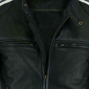 Chaqueta de Motociclista de Cuero Genuino para Hombre, Diseño Personalizado OEM, Estilo Biker, para Conducir, Ropa Urbana con Protección - Product Image 5