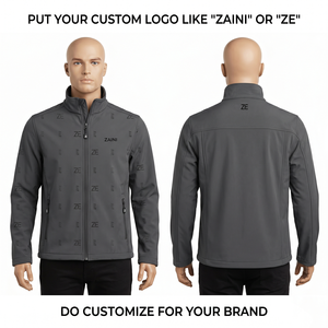 เสื้อแจ็คเก็ตซอฟต์เชลล์โพลีเอสเตอร์บอนด์ 220 GSM พรีเมียมสำหรับผู้ชาย ยี่ห้อ ZAINI สีเทอร์ควอยซ์ มีฮู้ด กันลม ระบายอากาศได้ดี เป็นมิตรกับสิ่งแวดล้อม เหมาะสำหรับกิจกรรมกลางแจ้งในฤดูใบไม้ร่วง - Product Image 3
