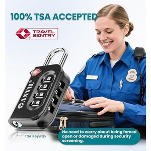 Lucchetto per Valigie Approvato TSA con Combinazione a 4 Cifre, 10.000 Combinazioni, Finestra per Password Facile da Leggere, Lucchetto da Viaggio - Product Image 2