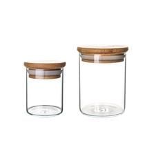 Recipiente de Vidrio Transparente con Tapa de Madera, Contenedor de Almacenamiento de Cocina Escandinavo, Recipiente Reutilizable para Despensa, Granos, Cereales, Bocadillos, Frutos Secos - Product Image 3