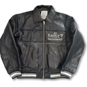 Genuine 75th Anniversary Aviators King Black Leather <b>Jacket</b> Coated Letter Breathable Windproof High-Volume Commemorative - Product Image 3