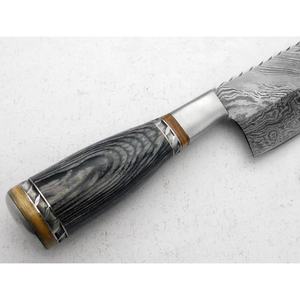 Cuchillo de Chef Personalizado Hecho a Mano Jexmoo con Hoja de Acero de Damasco de 8 Pulgadas, Mango de Madera y Funda de Cuero - Regalo para Chef - Product Image 2