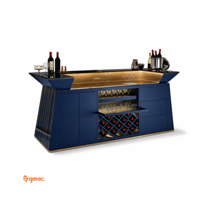 Barra de Bar Mirage de 8x2 pies, Barra de Bar de Lujo para el Hogar, para Espacios de Entretenimiento, Barra de Bar para el Hogar con Encimera de Piedra - Product Image 3