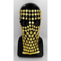 Chaîne de visage plaquée or arabe, masque de mariée du Moyen-Orient, bijoux, masque de danse du ventre, chaîne de tête arabe à forte demande, fournisseur
