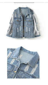 Women Cropped Jean Jacket Streetwear Fashion Casual Denim Outerwear Custom Logo For Modern Daily Style - Product Image 4