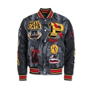 Chaqueta con estampado de letras camuflada de lana hecha a medida para hombres, descuento a granel, chaquetas universitarias de béisbol para jóvenes con insignias - Product Image 2