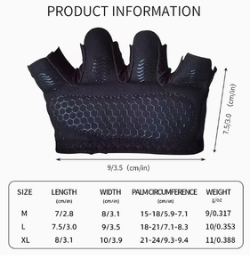 ถุงมือออกกำลังกายแบบสี่นิ้ว สีดำ ทำจากนีโอพรีน ป้องกันเหงื่อ สำหรับการฝึกออกกำลังกาย เหมาะสำหรับทุกเพศ - Product Image 4