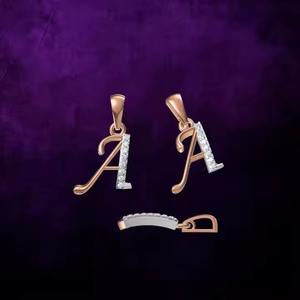 Elegante Collar con Colgante de Letra A en Oro Rosa de 18K para Mujer, con Diamantes, un Regalo Perfecto para Ella - Product Image 6