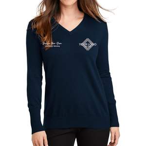 Pull confortable à col en V pour femme LSW285 avec broderie personnalisée, textes et logo personnalisés, design personnalisable à l'encre - Product Image 3