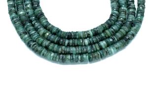 Perles en forme de roue facettées émeraude de 6 mm avec trou central percé de 0,50 mm pour la fabrication de bijoux et l'artisanat - Product Image 2