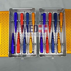 Juego de curetas cervicales de arcoíris, juego de curetas ortopédicas Volkmann Manual Power Spine, caja de esterilización con mango de Color - Product Image 3