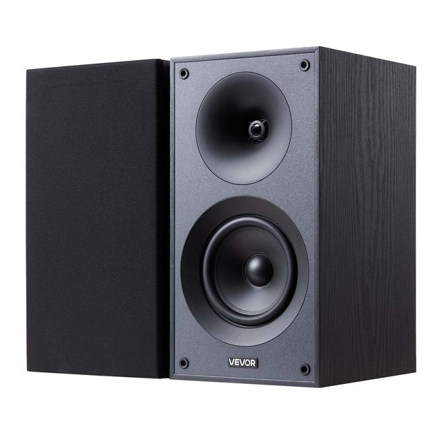 300W Passive Bookshelf Stereo Speakers 5.25-Inch Woofer 1-Inch Tweeter Detachable Grille 65Hz-2 High Performance Model