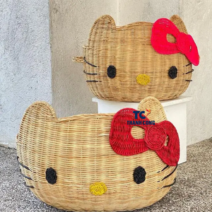 Cesta de almacenamiento para bebés de moda hecha de jacinto de agua trenzado, perfecta para mantener los pañales, juguetes y accesorios ordenados - Product Image 5