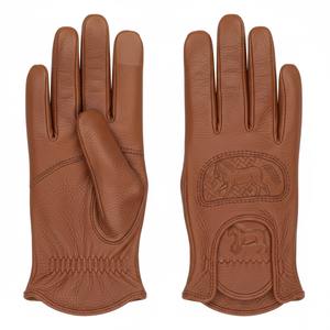 Bridon en cuir marron pour cheval, longueur poignet, gaufré, logo personnalisé, utilisation extérieure hiver - Product Image 1