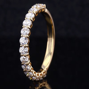 Half <b>Eternity</b> Wedding <b>Rings</b> Moissanite 925 <b>Silver</b> 10K Yellow Gold Jewelry Men Women's Ball CLASSIC Band <b>Ring</b> For Women - Product Image 3