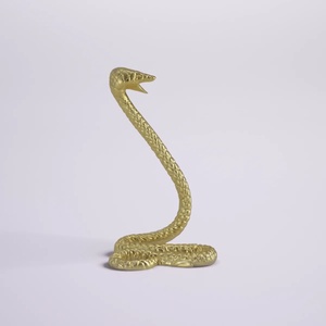 Escultura de Serpiente Dorada de Lujo, Figura Moderna de Cobra para Decoración de Sala de Estar, Estatua de Serpiente Abstracta de Metal para Decoración de Oficina Ejecutiva - Product Image 1