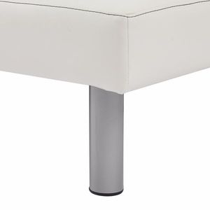 Divano Letto Pieghevole per Tre Persone con Struttura in Legno Massello, Rivestimento in Pelle PU, Poggiapiedi in Metallo e Opzione di Posizione Completamente Sdraiata - Product Image 5