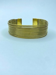 Handcrafted <b>Copper</b> Brass Cuff <b>Bracelet</b> Gold Plated Vintage Style Adjustable Open Design for Unisex Wedding Occasion - Product Image 4
