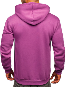 Sweat-shirt à capuche pour homme, couleur unie, coupe classique, en molleton, décontracté, avec poche avant, pour l'automne - Product Image 2