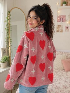 Chaqueta Suzani para Mujer con Bordado de Corazón, Estilo Artesanal, Arte Folclórico Tradicional con un Toque Bohemio Moderno - Product Image 2