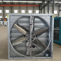 24-Zoll Industrieller Axiallüfter mit Abluftklappe - Eingeschwindigkeits-Wandmontageventilator mit Edelstahlflügeln und Kugellager, Elektrisch AC-betrieben